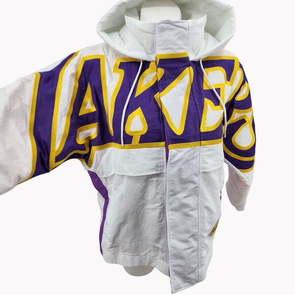 Nike Ambush LA Lakers Womens Small Oversized Hooded Jacket Purple Gold - Picture 1 of 14